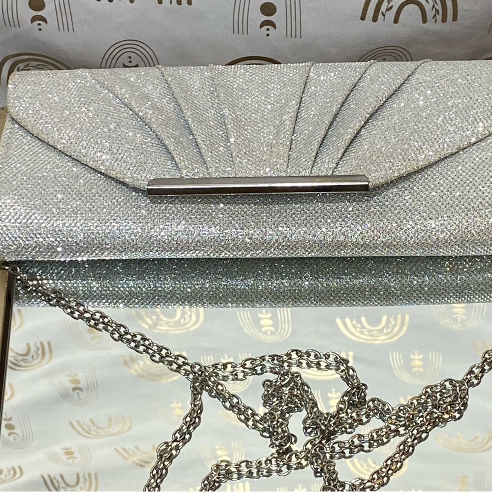 Call It Spring Glittering Silver Clutch